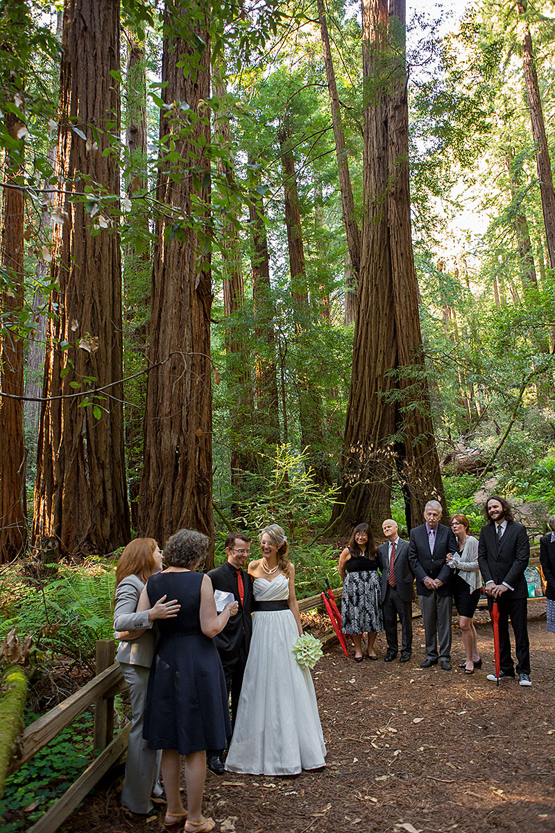 wedding ceremony in Muir Woods, Marin